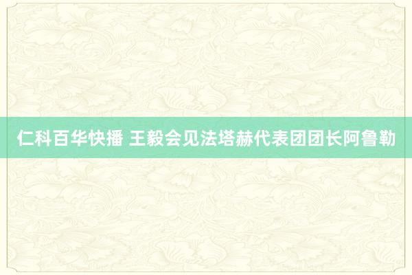 仁科百华快播 王毅会见法塔赫代表团团长阿鲁勒