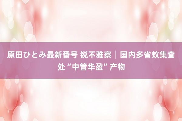 原田ひとみ最新番号 锐不雅察│国内多省蚁集查处“中管华盈”产物